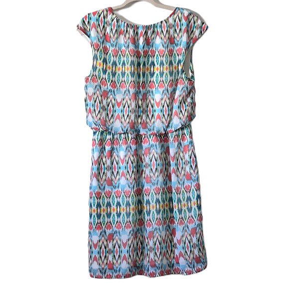 Robbie Bee Dress Sz12 Knee Length Soft Multi Color Pattern Elastic Waist… - Picture 3 of 16